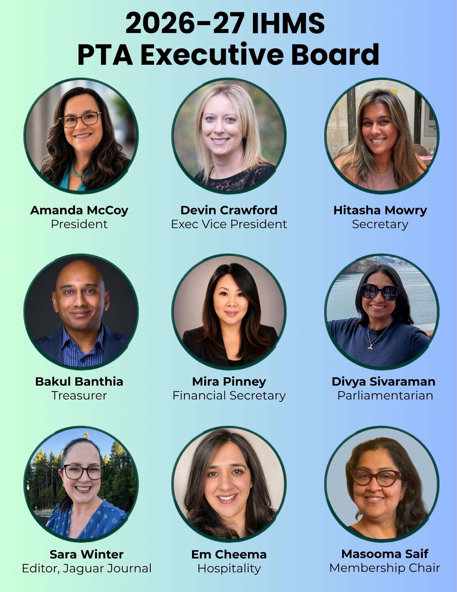 2026-27 IHMS PTA Executive Board