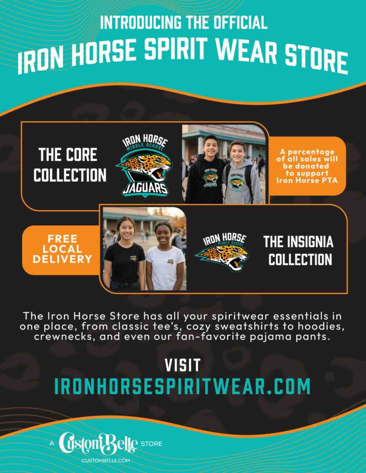 Introducing the official Iron Horse Spirit Wear Store, visit ironhorsespiritwear.com