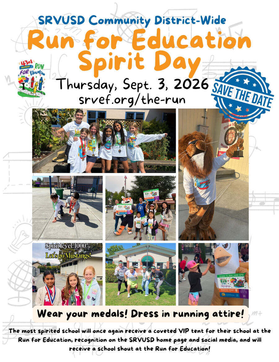 Run for Education Spirit Day - Thursday Sept 3rd