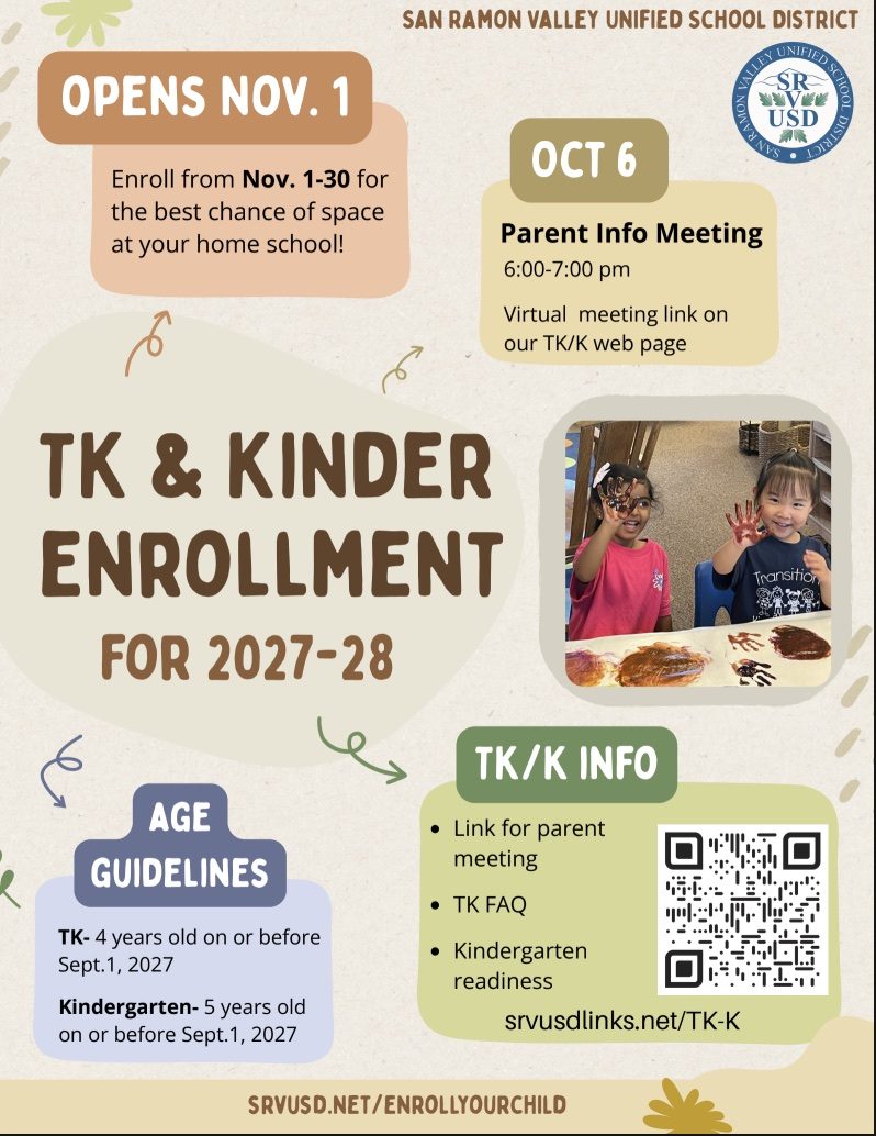 SRVUSD TK & Kinder Enrollment for 2027-28
